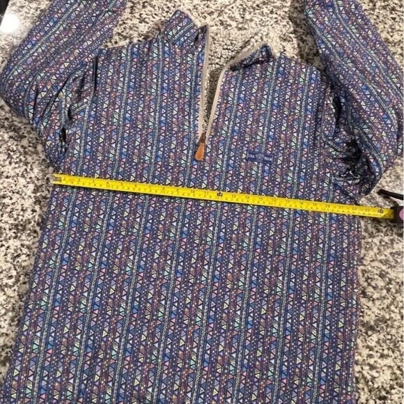 USA Palm Men Large Reversible Sherpa 1/4 Zip Pullover Jacket Gray Blue Geometric - Picture 12 of 16